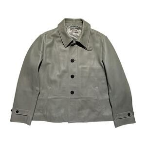 $2,500 Cropped continental leather jacket